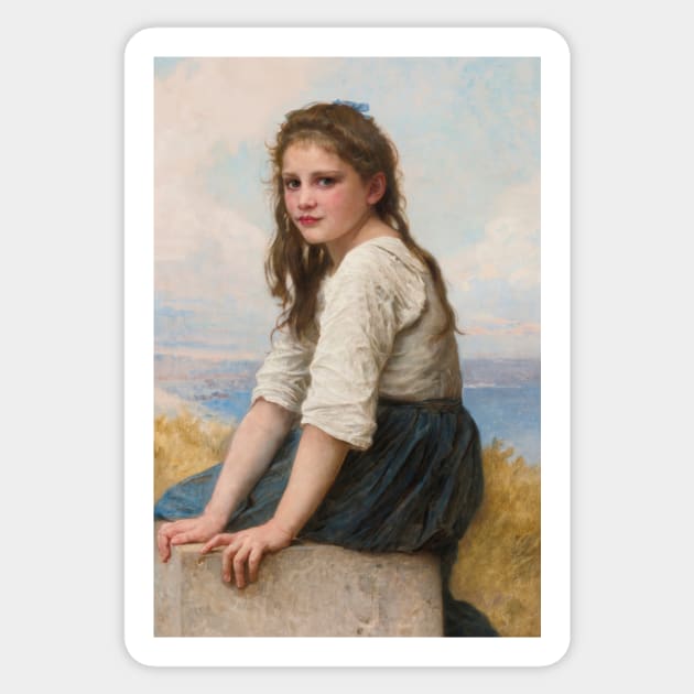 Au Bord De La Mer by William-Adolphe Bouguereau Sticker by Classic Art Stall